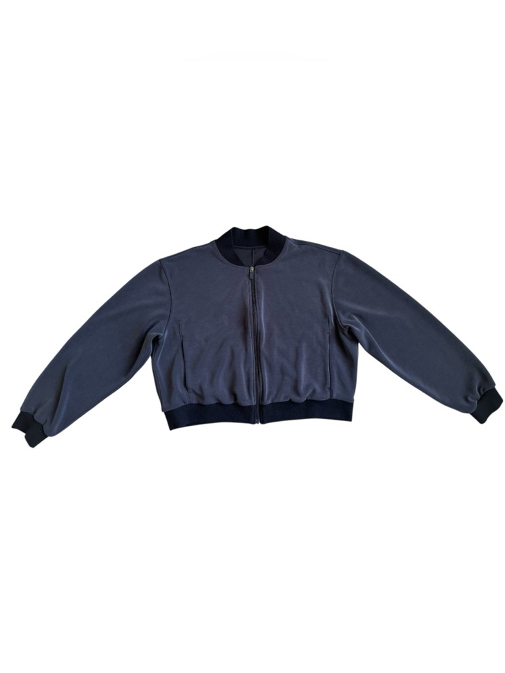 Lululemon Softstreme Bomber Jacket Women’s XL Charcoal Gray Cropped Full Zip